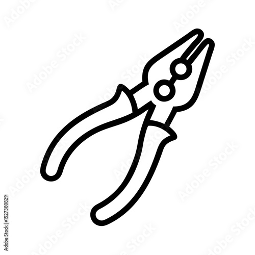 Pliers icon in black outline style on white background