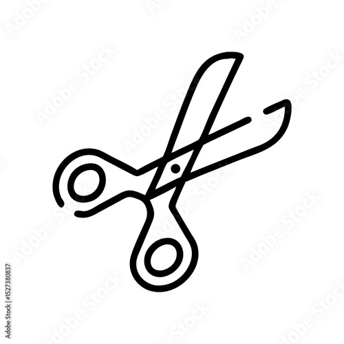 Scissors icon in black outline style on white background