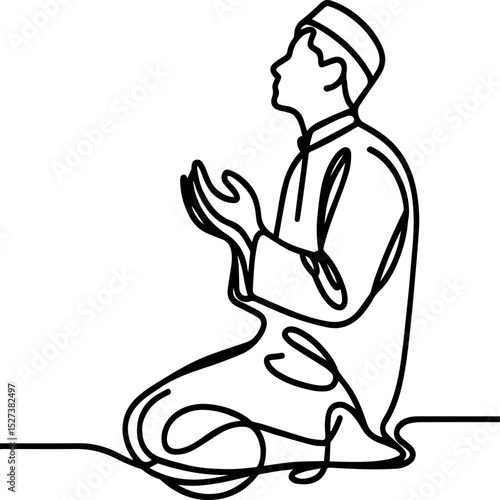 A man is kneeling on the ground and praying