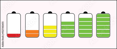 Battery charge level set icons