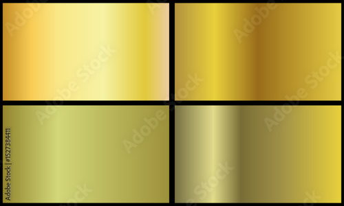metallic gold color gradient set	