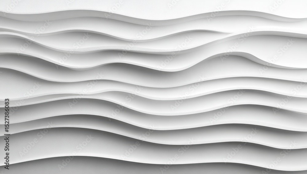 Obraz premium Abstract white wavy layers (3)