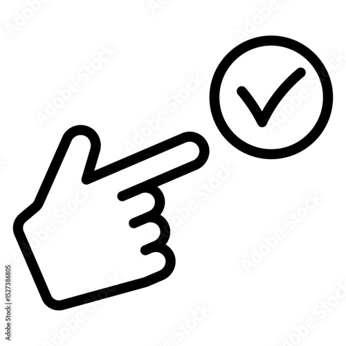 체크 확인 손가락 아이콘