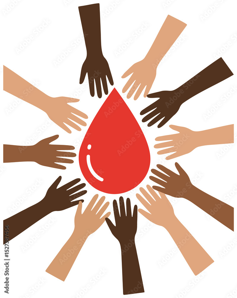 Fototapeta premium Join the Blood Donation Movement - Vector Image
