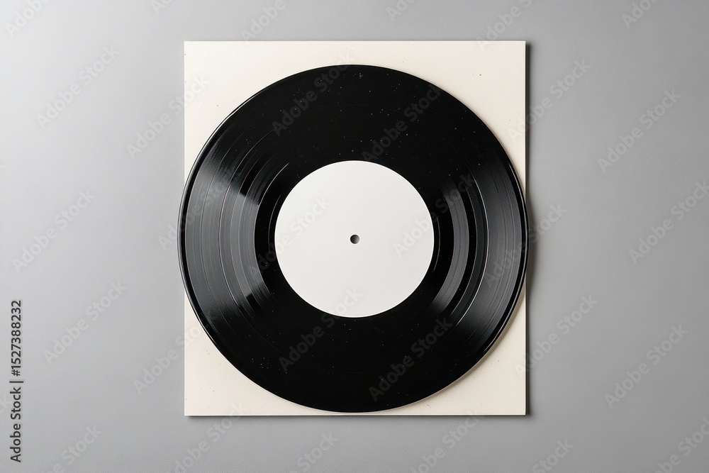 Obraz premium Vinyl record on cover; top view