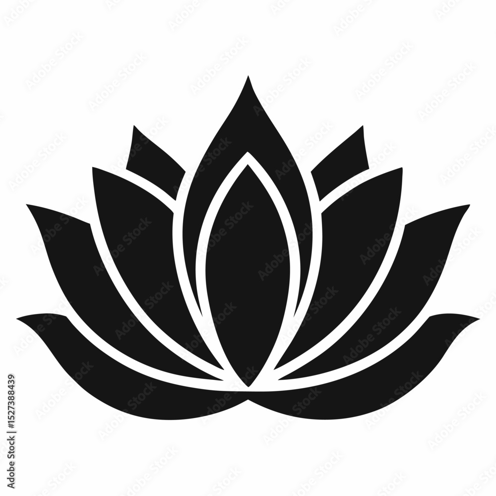 Obraz premium Sacred Lotus: The image presents a minimalist and evocative depiction of a lotus flower, a powerful symbol of purity, enlightenment, and spiritual awakening. The design embodies elegance and grace. 