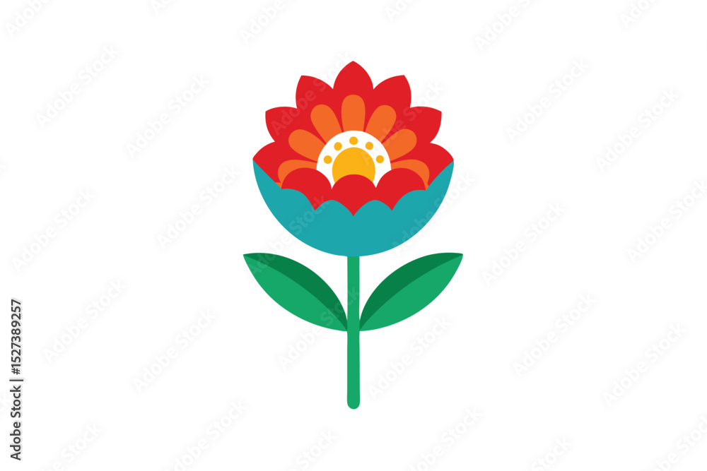 Obraz premium Scandinavian style flower with simple natural charm vector art illustration