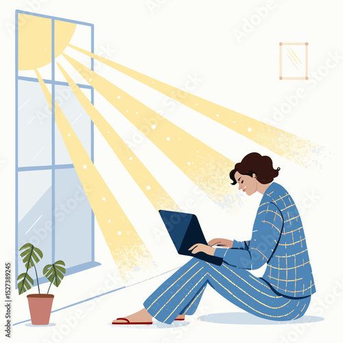 Create a vector illustration of bold, stylized sunlight rays breaking through a forceful wind, conveying movement and energy.