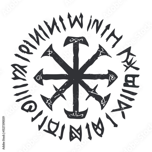 2D flat Summoning Runes vector illustration, isolated on a white background.