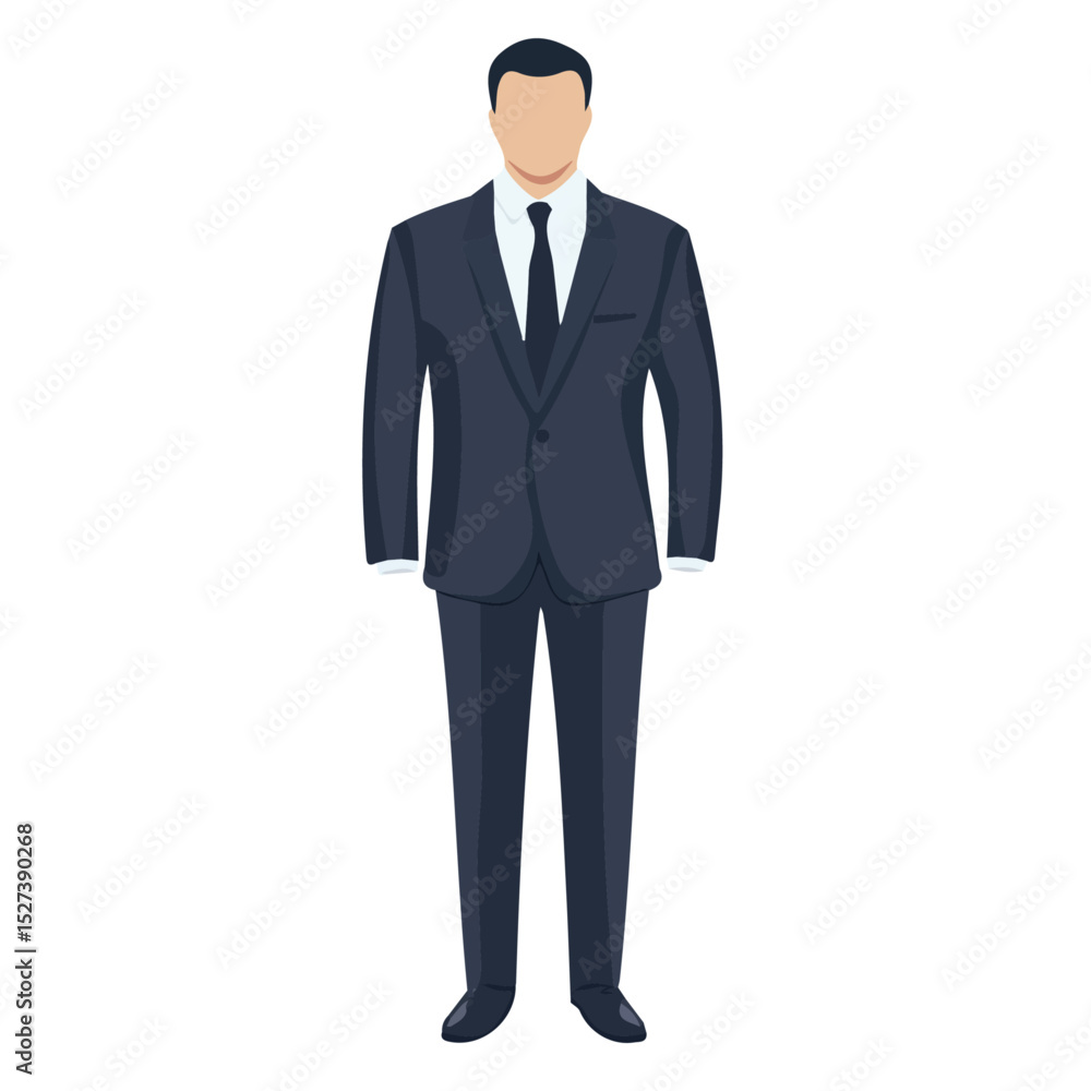 Suit 2D flat vector illustration, isolated on a white background. Suit 2D flat vector illustration, isolated on a white background.