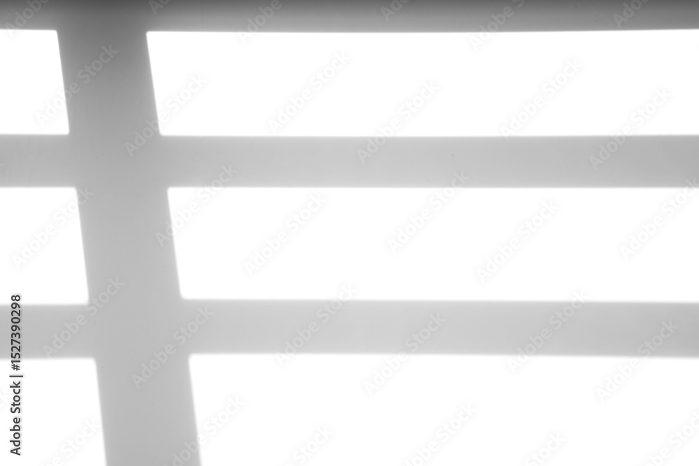 Obraz premium shadow overlay effect of window shadow over on white wall background,realistic summer abstract shadow overlay