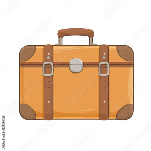 Suitcase 2D flat vector illustration, isolated on a white background.