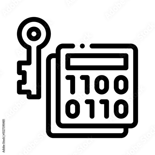 encryption key line icon