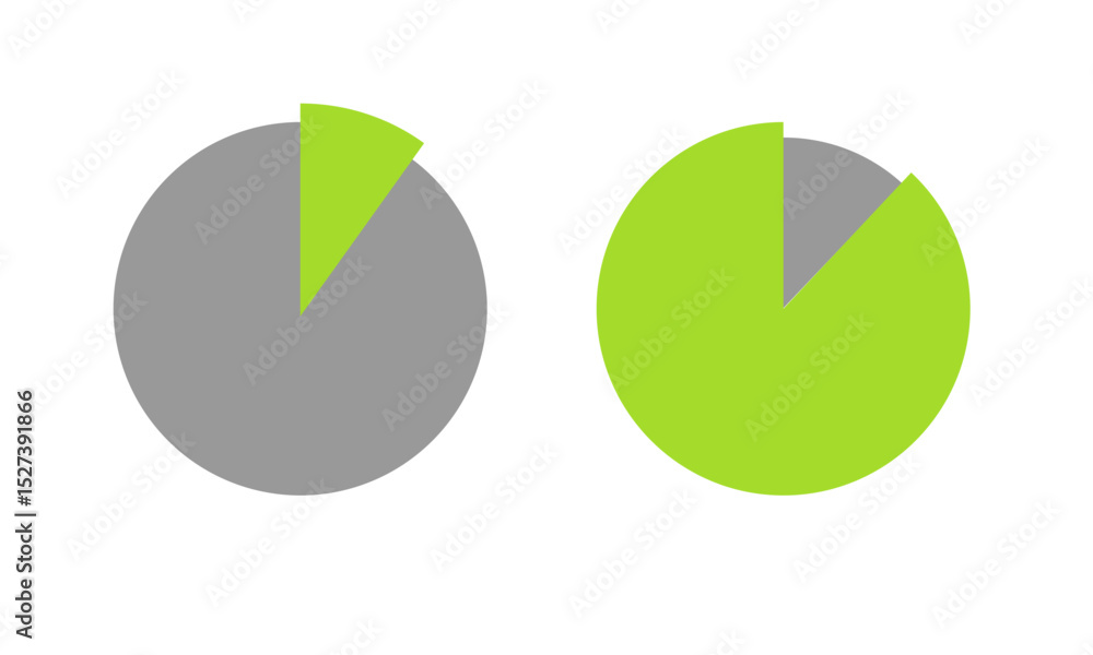 Obraz premium シンプルな円グラフ 緑