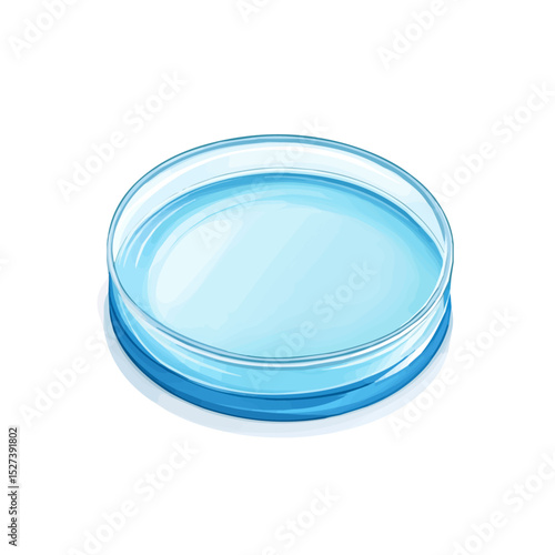 Sterile Petri Dish 2D flat vector illustration, isolated on a white background.