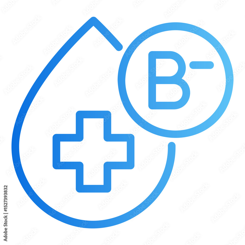 Obraz premium blood type b Gradient icon