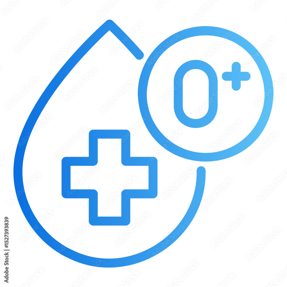 Fototapeta premium blood type o+ Gradient icon