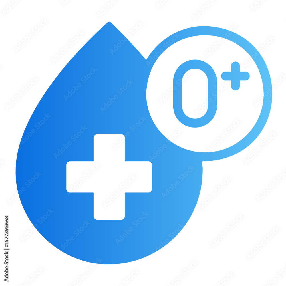 Fototapeta premium blood type o+ Gradient icon