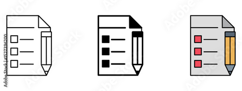 Homework Icon Set – Line, Glyph, and Fill Style

