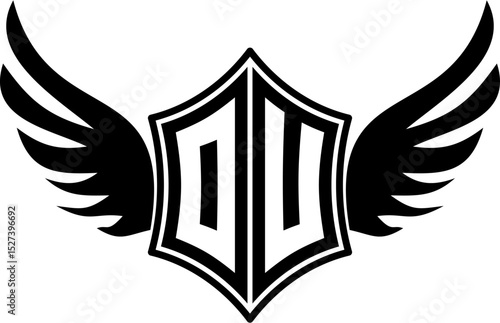 OU logo emblem with winged and shield template