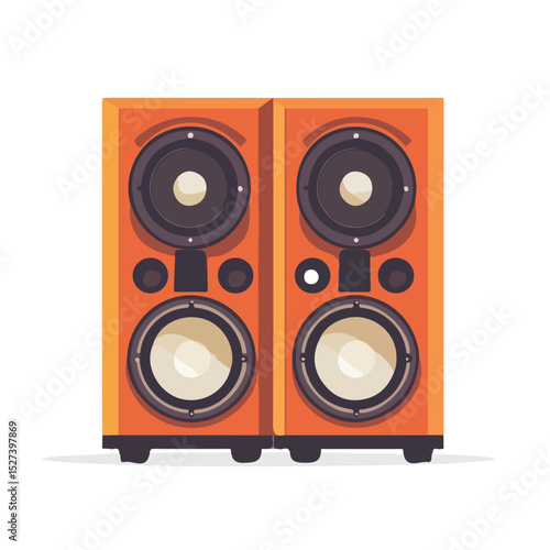 Sound System 2D flat vector illustration, isolated on a white background.