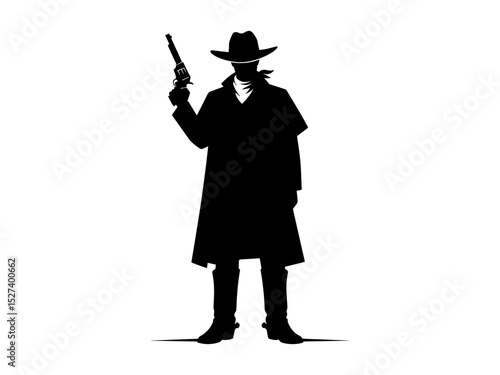 silhouette of a cowboy man with a gun