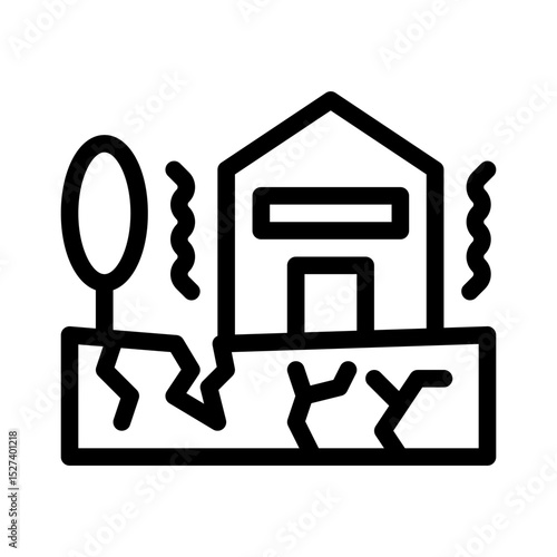 shaking ground line icon