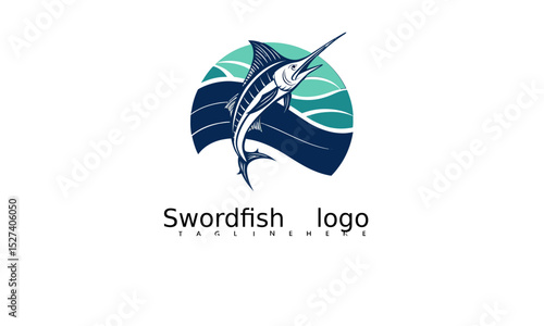 Ocean-Inspired Swordfish Logo Vector Featuring Sleek Marlin Design. Great for Fishing Sport Identity, Nautical Apparel Logos, and Outdoor Business Templates.

