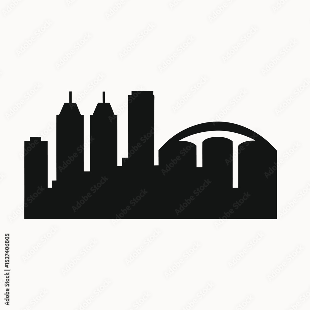 Fototapeta premium St. Louis Cityscape Silhouette Iconic Skyline Illustration