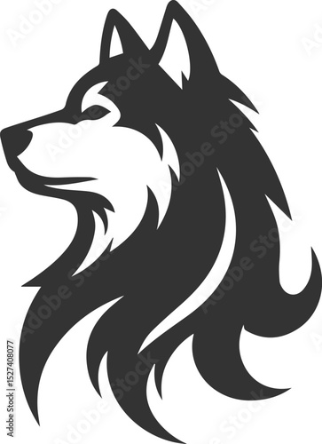 Husky dog vector illustration silhouette drawing