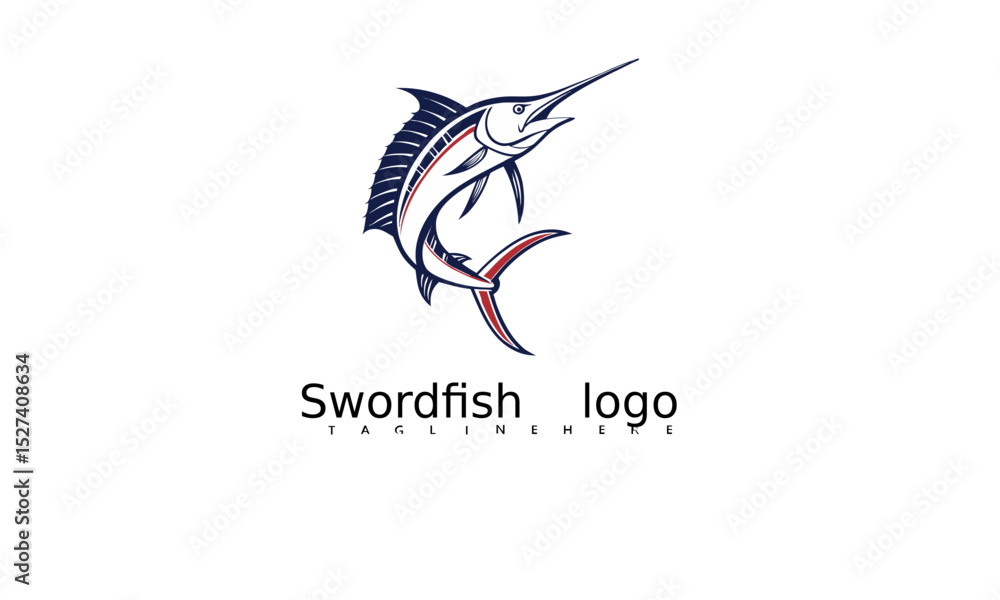 Obraz premium High-Impact Marlin Swordfish Logo Vector Featuring Sleek Design. Great for Use in Ocean Lifestyle Branding, Marine Gear Identity, and Nautical Fishing Business Template Art.