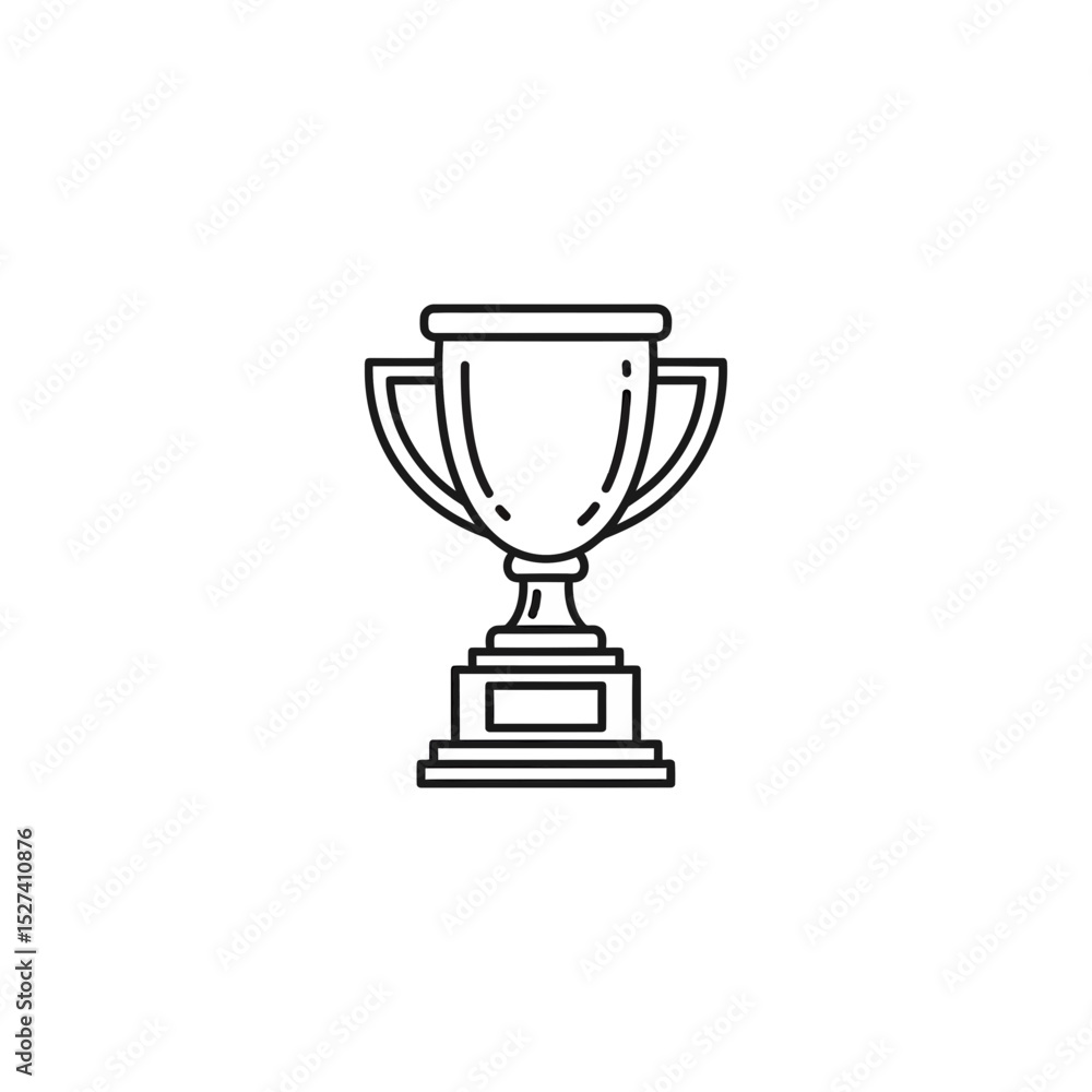 Minimalist Line Art Trophy Icon for Achievement and Success Recognition, Symbolizing Victory in Competition and Awards Minimalist Line Art Trophy Icon for Achievement and Success Recognition, Symbolizing Victory in Competition and Awards