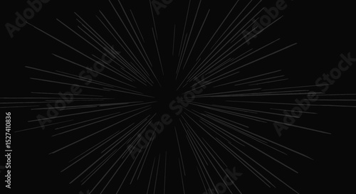 Abstract dark background with light rays emanating from a central point