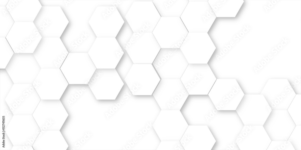 Abstract Technology with White and Grey Geometric Hexagon Shape on Transparent Background, Vector Illustration. Abstract Technology with White and Grey Geometric Hexagon Shape on Transparent Background, Vector Illustration.