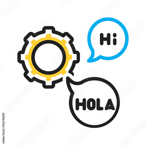 Vector multi color icon for Language preference