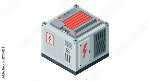 Electric power generator design for industrial and engineering projects vector illustration