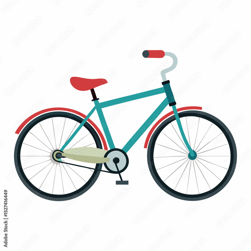 Obraz premium Colorful Flat Illustration of a Bicycle