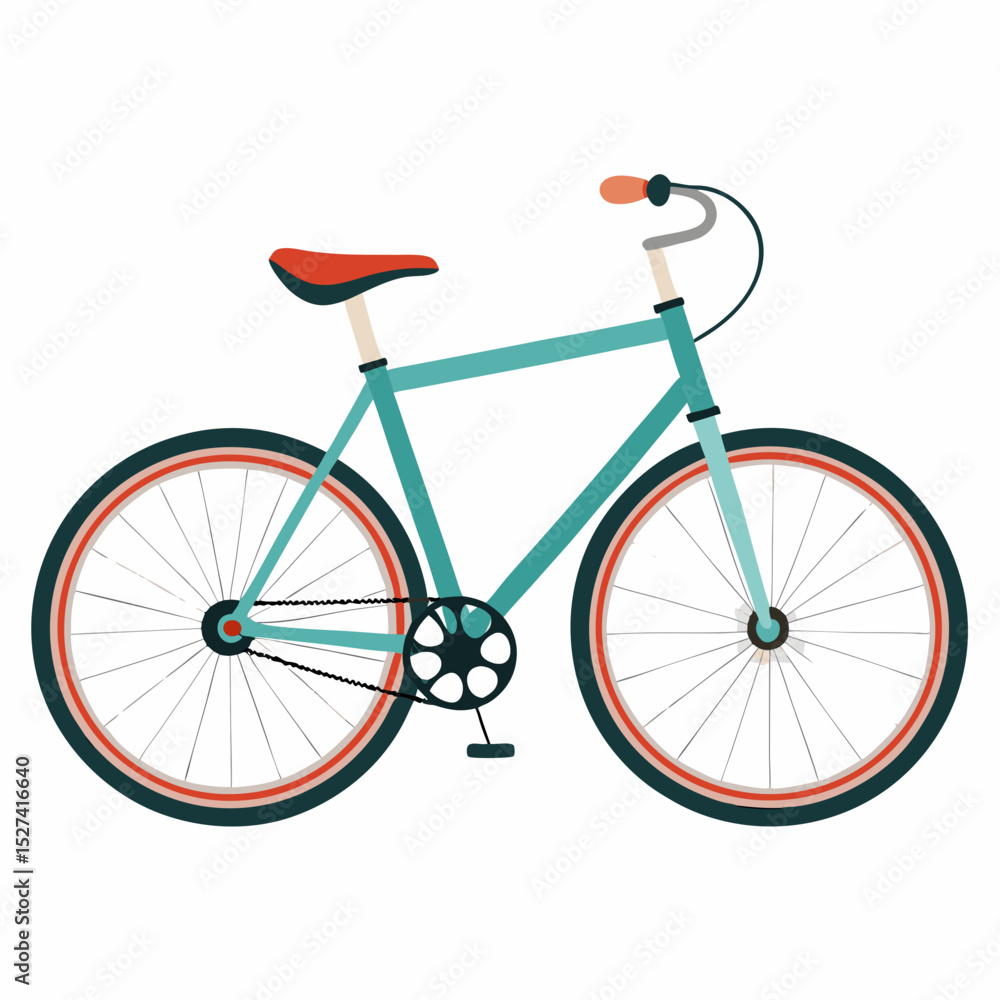Fototapeta premium Cute Teal Bicycle Illustration