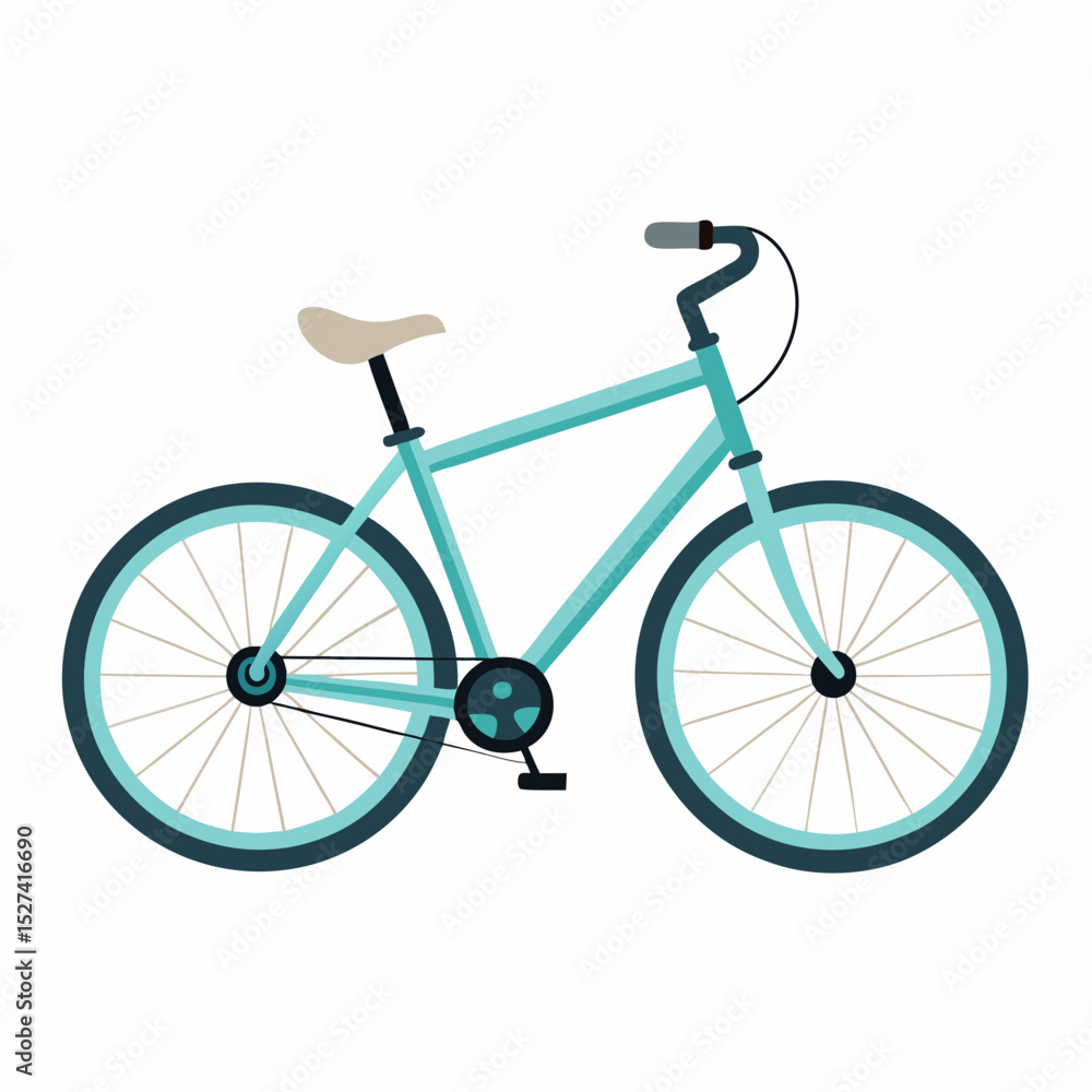 Fototapeta premium Light Teal Bicycle Illustration
