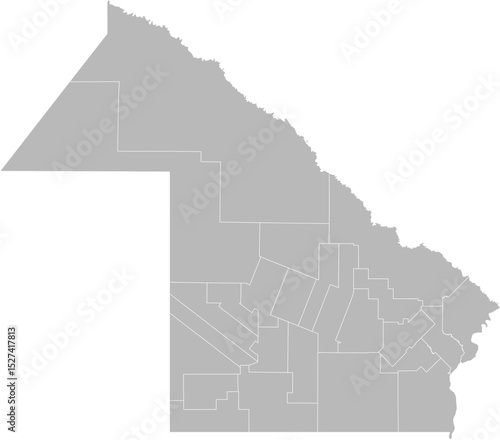 Tableau sur toile Chaco, Argentina – administrative vector map with department boundaries (Web Mer