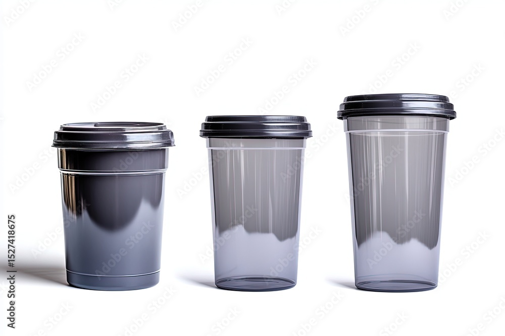 plastic canister on white background collage plastic canister on white background collage