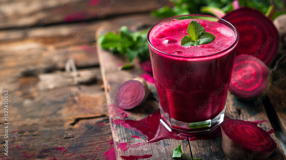 glass of beet juice, emphasizing freshness, health, and natural aesthetics. sense of health-conscious living, simplicity, and wellness. glass of beet juice, emphasizing freshness, health, and natural aesthetics. sense of health-conscious living, simplicity, and wellness.