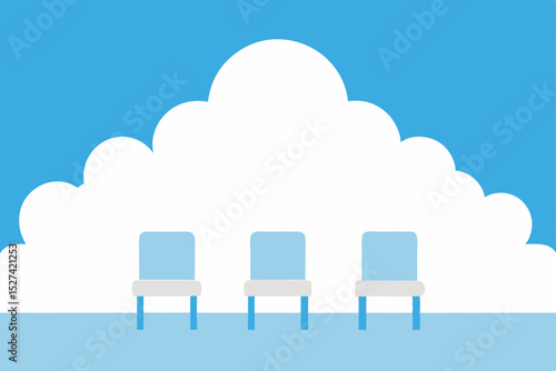 Three Chairs Under a Cloudy Sky Waiting, Uncertainty, and Hope