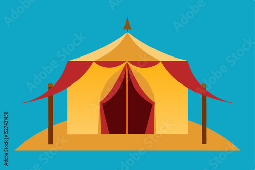 Enchanted Circus Tent A Whimsical Illustration of a Magical Canvas Tent