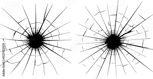 Broken Glass Crack Hole Effect