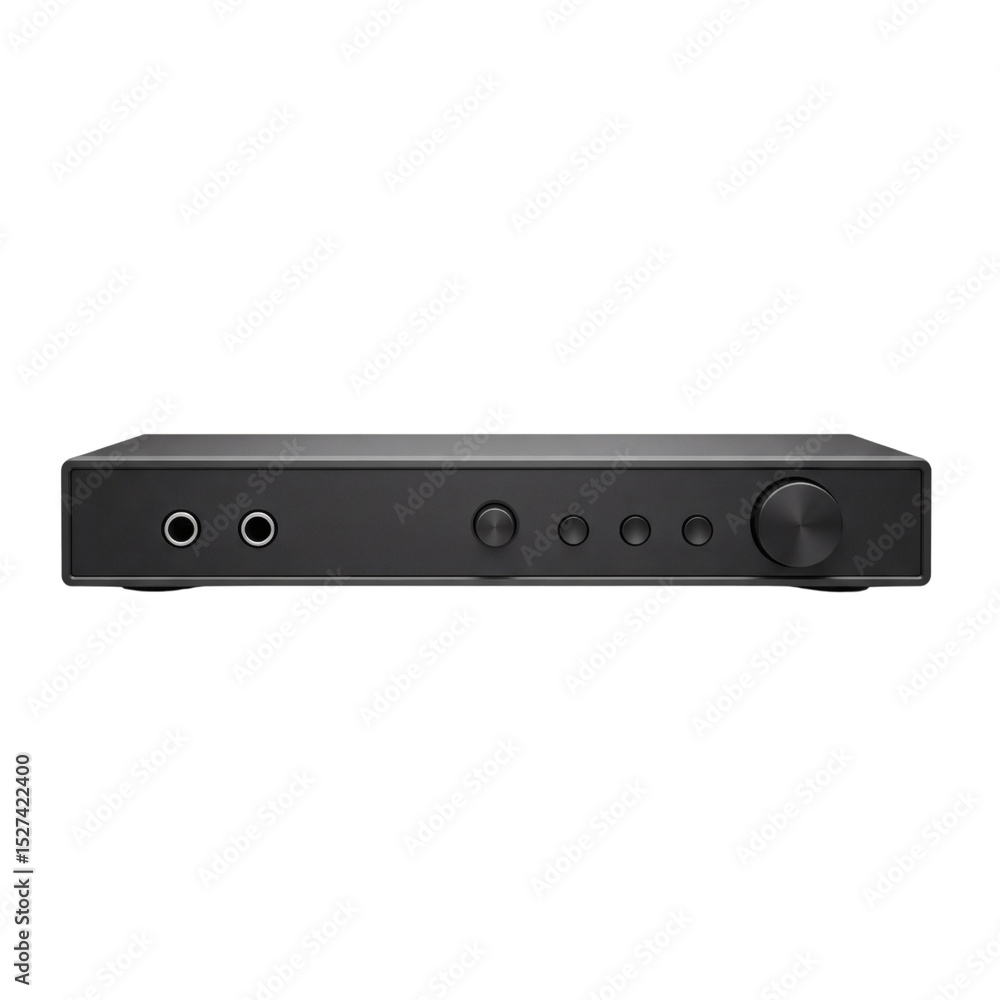 Fototapeta premium Black audio interface, isolated on transparent background 