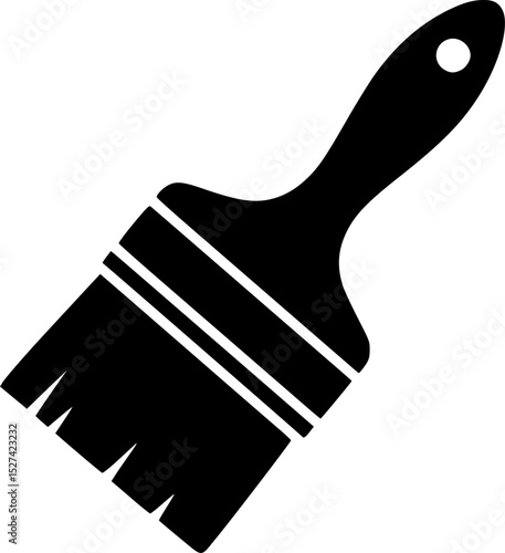 Paint brush vector silhouette illustration isolated on white background
