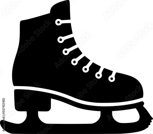 Skate Icon vector silhouette illustration isolated on white background

