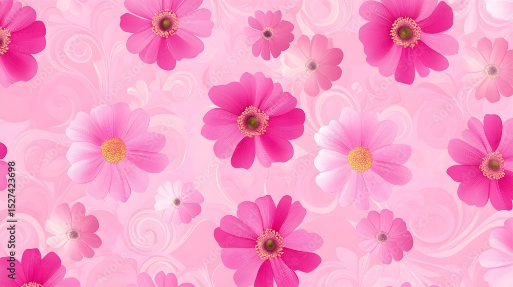 Pink daisy flower pattern soft background Pink daisy flower pattern soft background