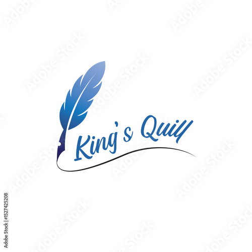 Feather logo vector elegant feather quill logo feather brand icon with a pen nip